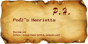 Poós Henrietta névjegykártya