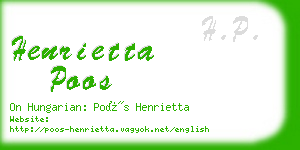 henrietta poos business card